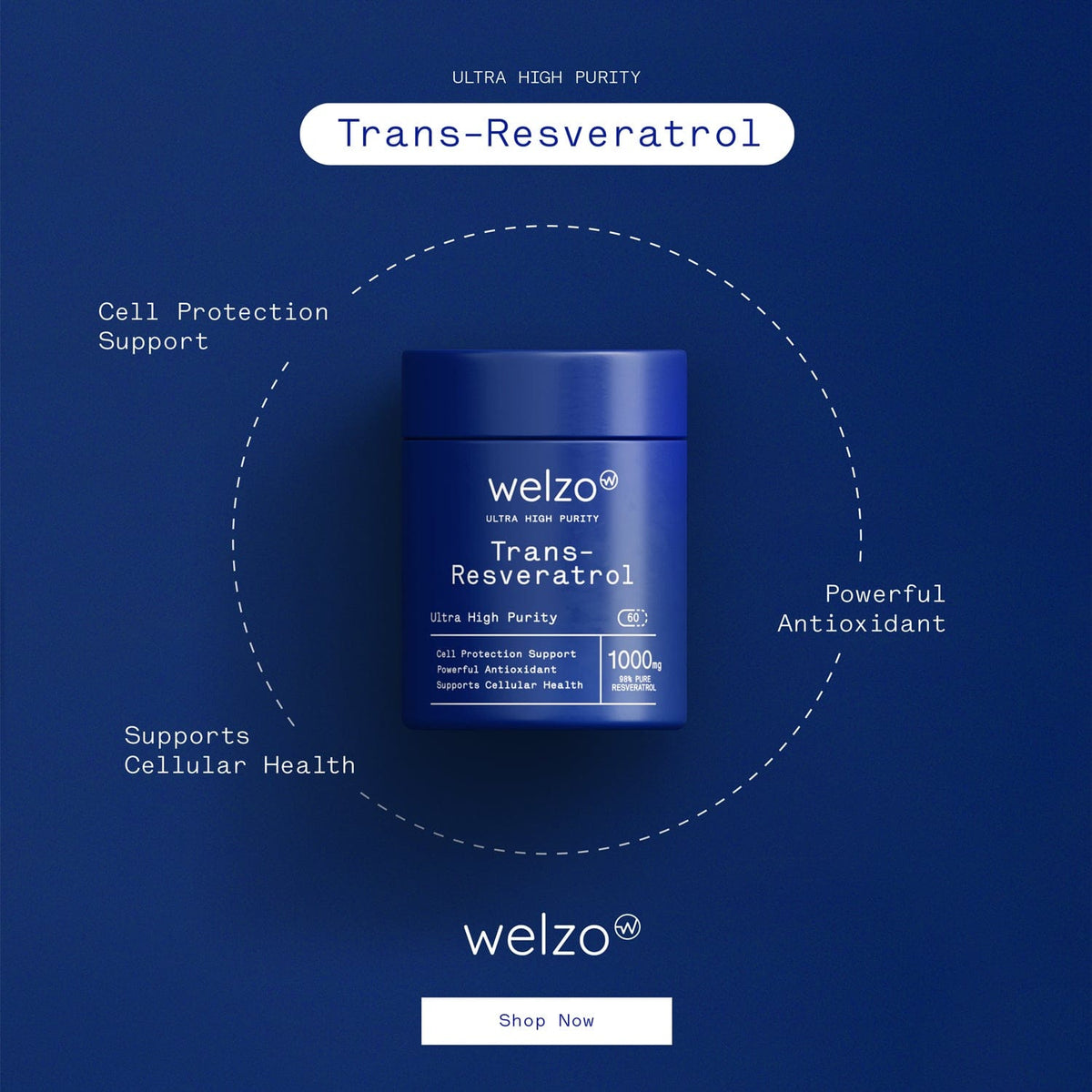Welzo Ultra Purity Trans-Resveratrol 1000mg 98% capsules – view 7