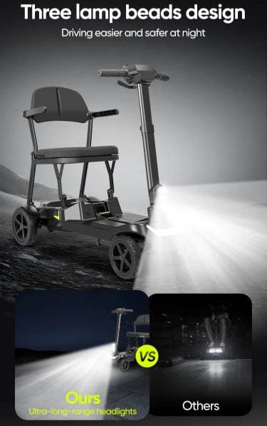 Welzo FreeFold X Lightweight 16KG Foldable Mobility Scooter – Portable Electric Scooter, Lithium Battery, 30km Range - 16