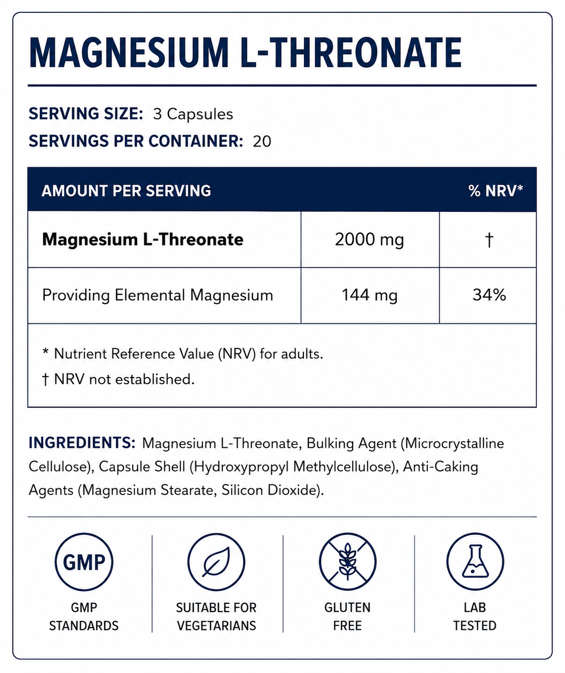 Welzo Ultra Purity Magnesium Threonate 2000mg - 6