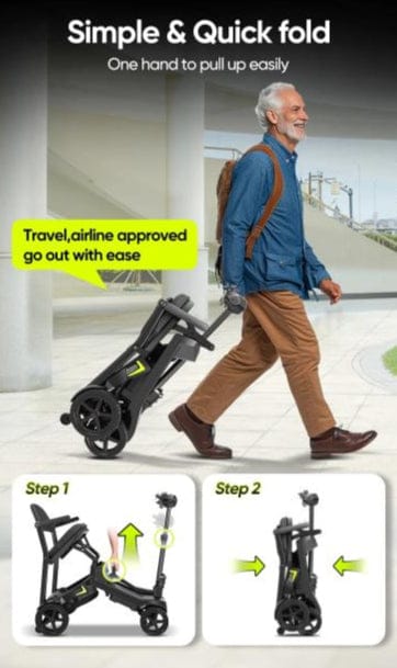 Welzo FreeFold X Lightweight 16KG Foldable Mobility Scooter – Portable Electric Scooter, Lithium Battery, 30km Range - 14