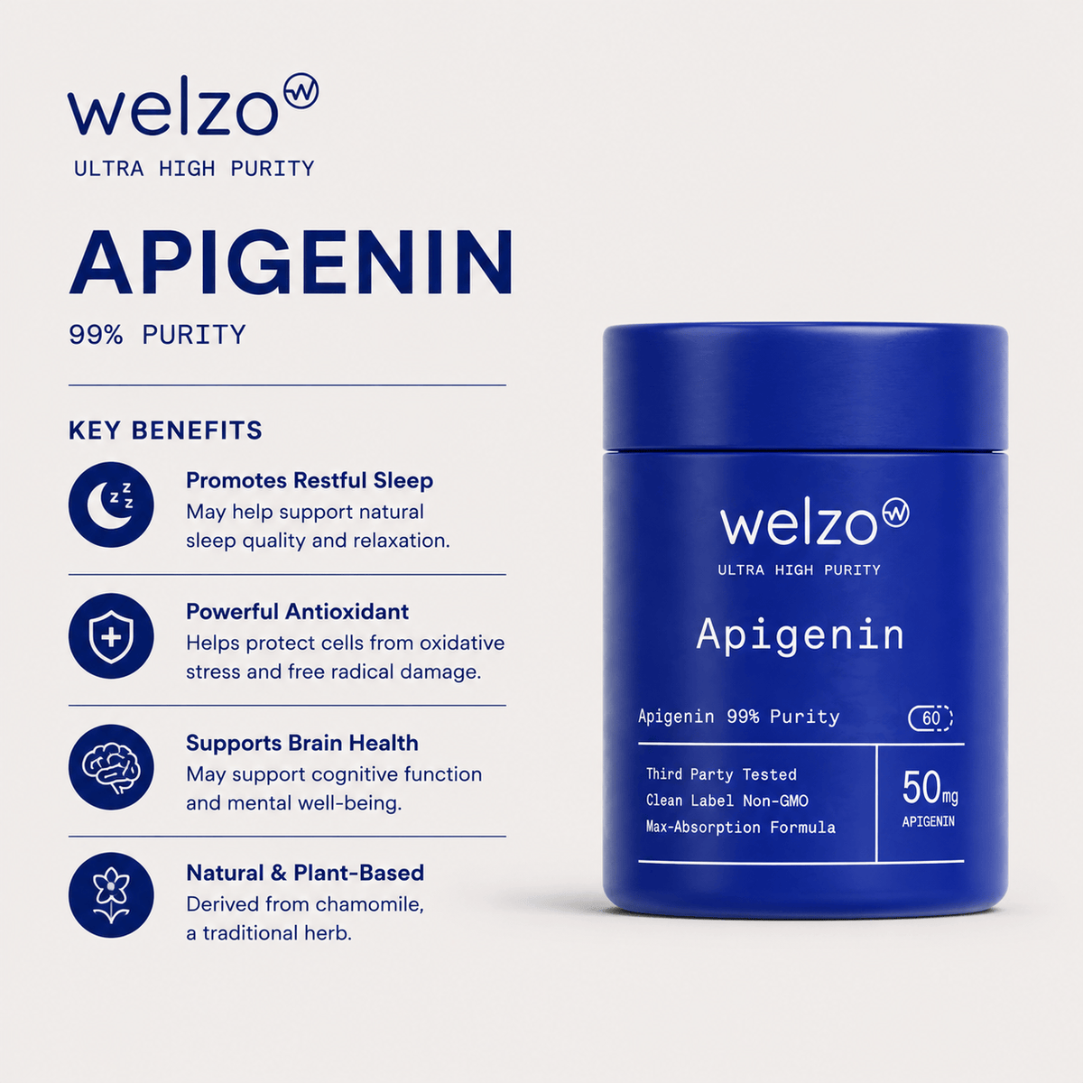 Welzo Ultra Purity Deep Sleep Stack apigenin magnesium L-threonate – view 6