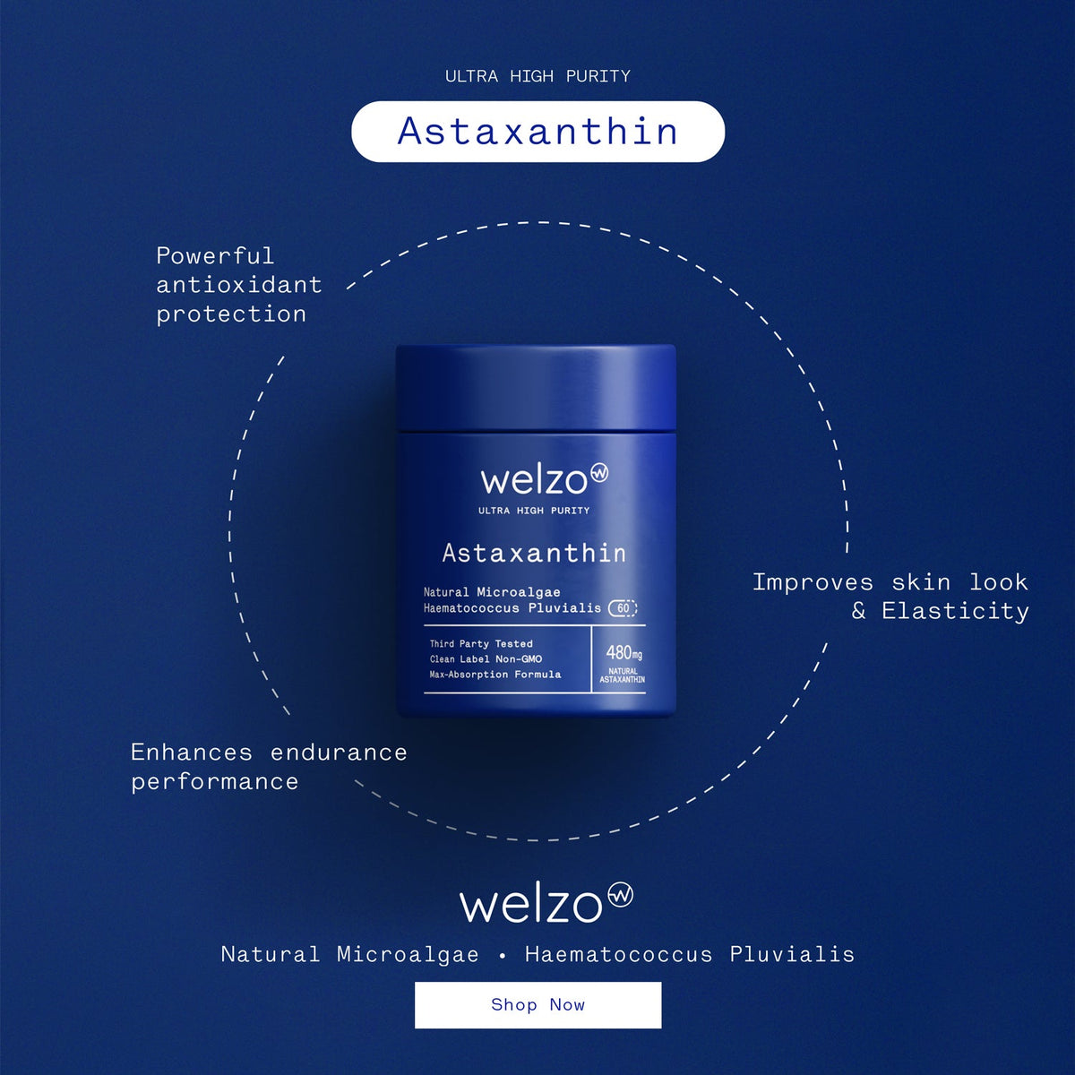 Welzo Ultra Purity astaxanthin plus lycopene dual-antioxidant capsules – view 8