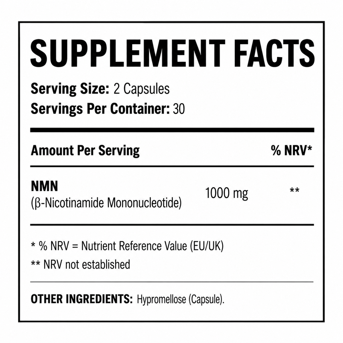Welzo Ultra Purity NMN Pro 1000mg NAD+ booster capsules – view 9