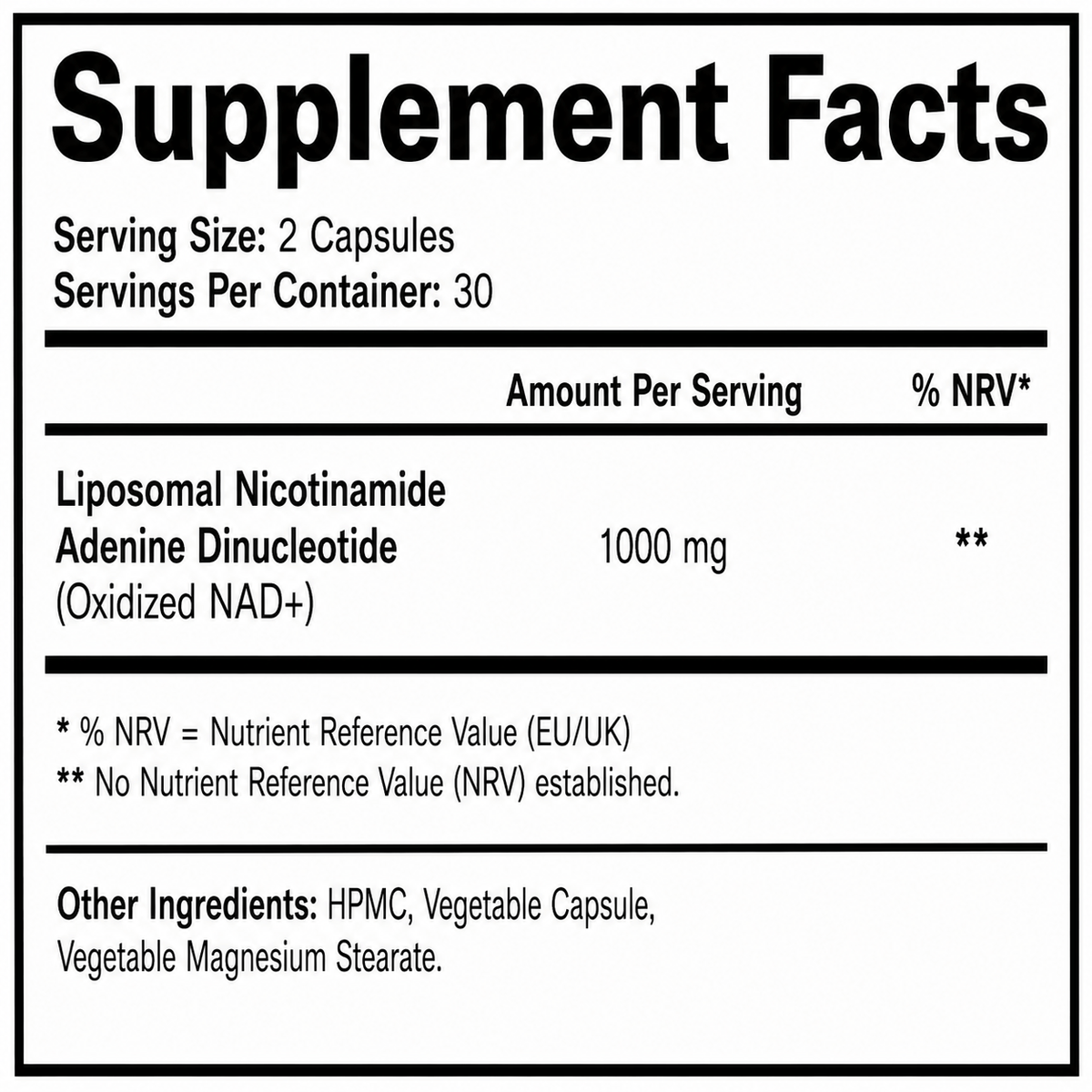 Welzo Ultra Purity Liposomal NAD+ 1000mg advanced absorption capsules – view 10