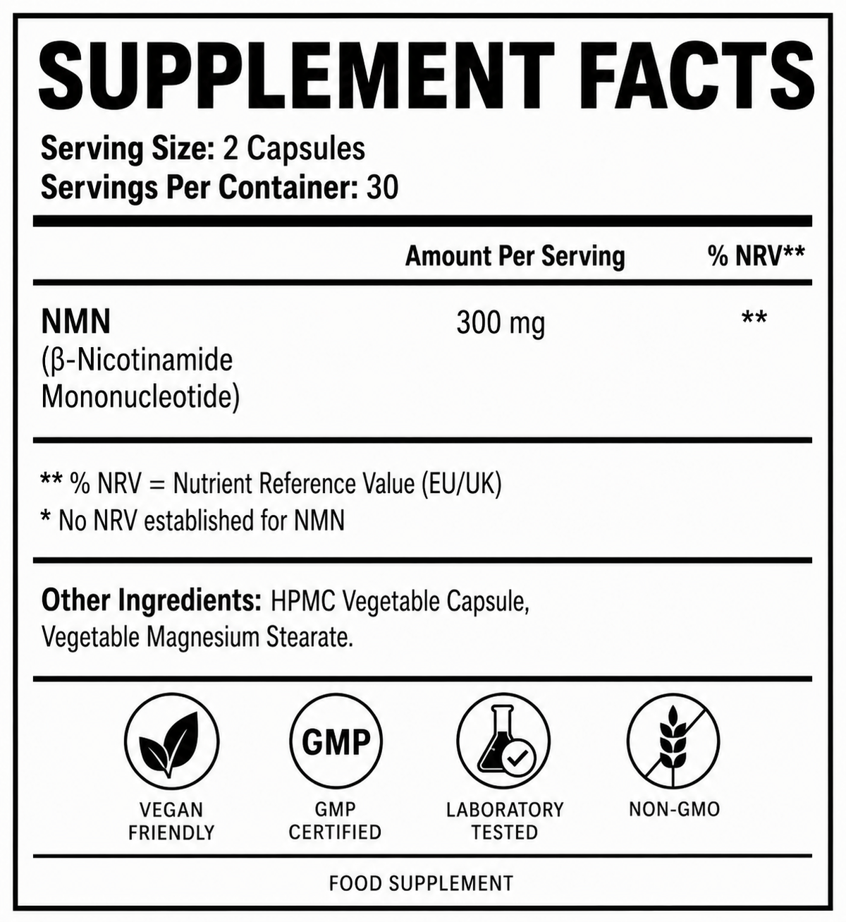 Welzo Ultra Purity NMN Pro 300mg starter NAD+ capsules – view 9