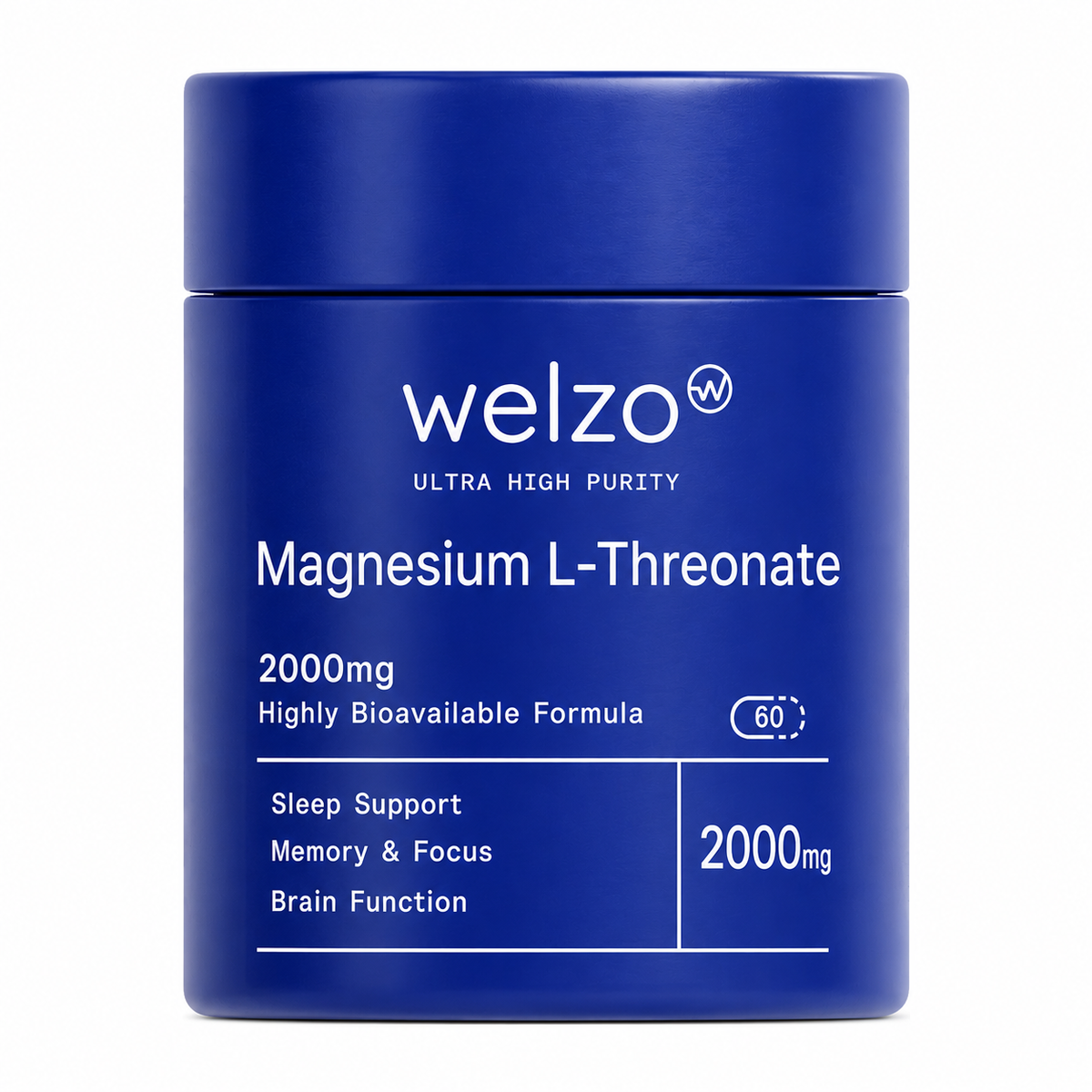 Welzo Ultra Purity Magnesium Threonate 2000mg - 1