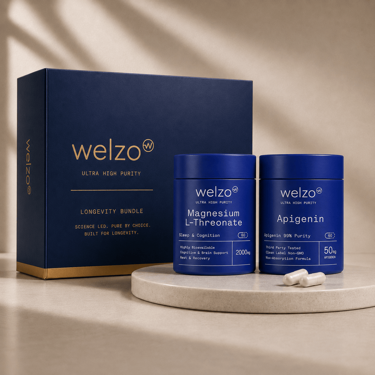 Welzo Ultra Purity Deep Sleep Stack apigenin magnesium L-threonate