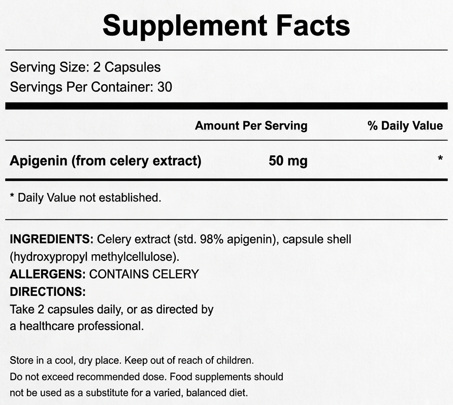 Welzo Ultra Purity Apigenin sleep support capsules – view 7