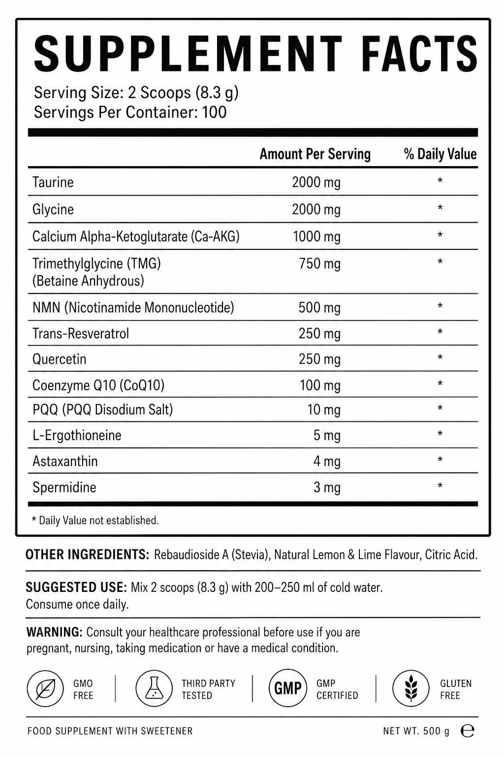 Welzo Ultra Purity Longevity One LGX twelve-compound formula – view 2