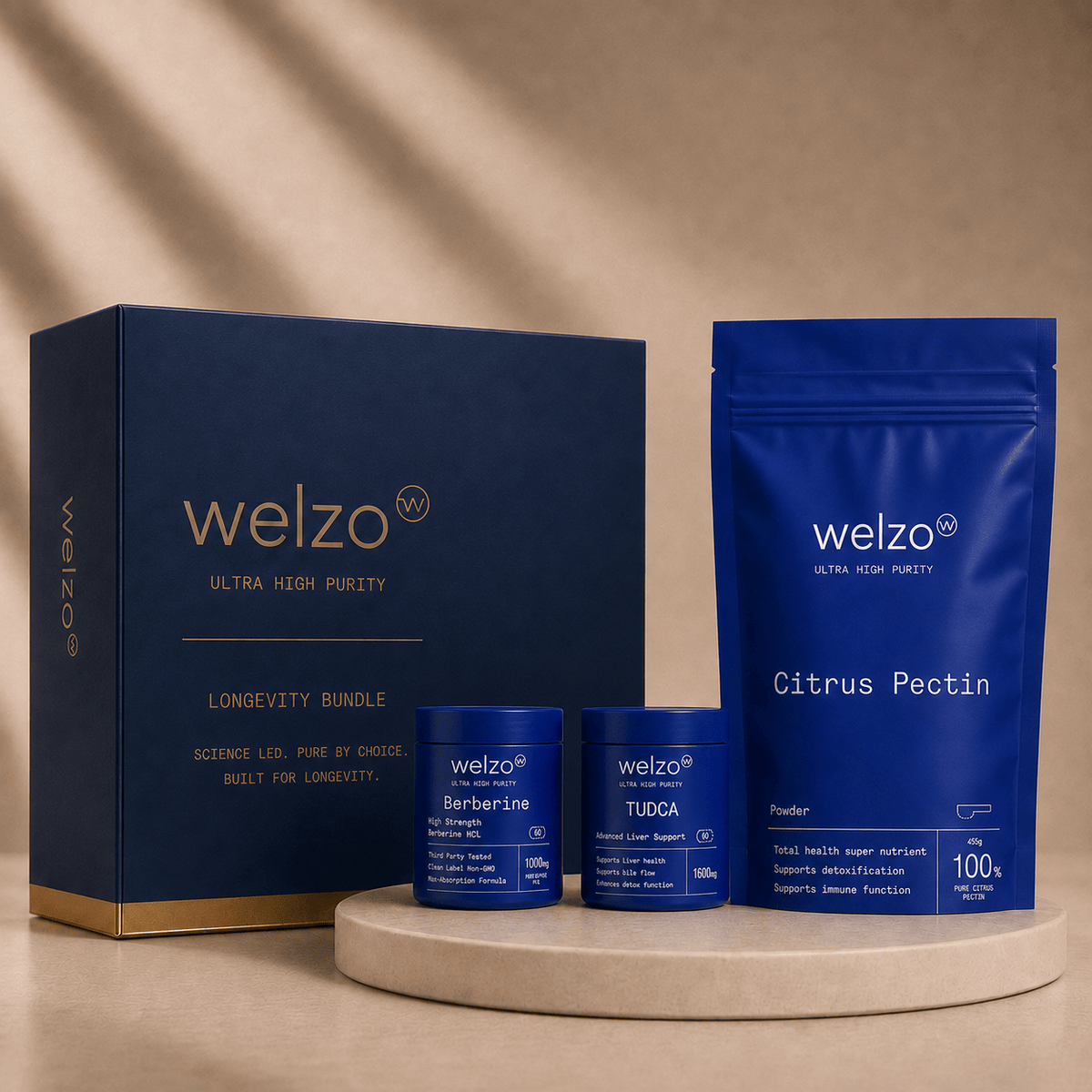 Welzo Ultra Purity Liver and Metabolism Stack berberine TUDCA citrus pectin