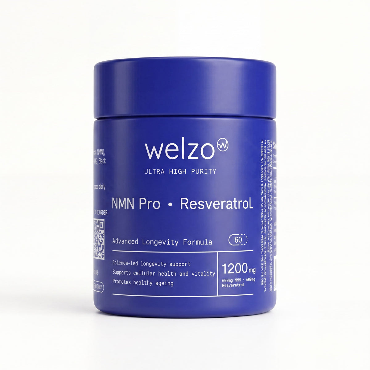 Welzo Ultra Purity Longevity Elite NMN resveratrol TMG piperine capsules