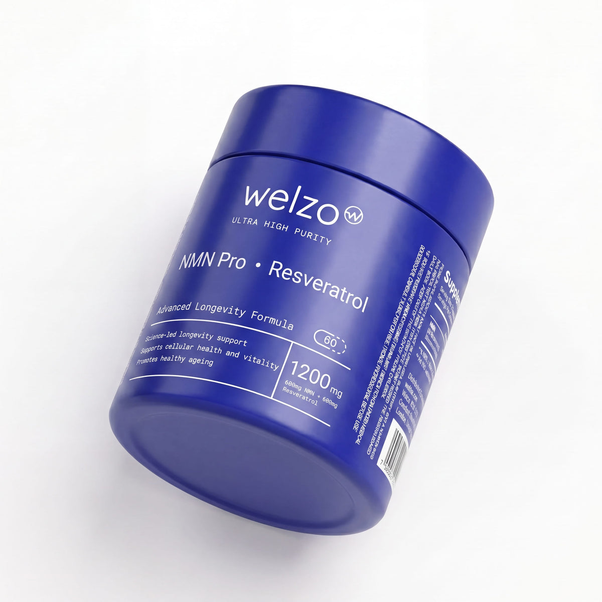 Welzo Ultra Purity Longevity Elite NMN resveratrol TMG piperine capsules – view 9