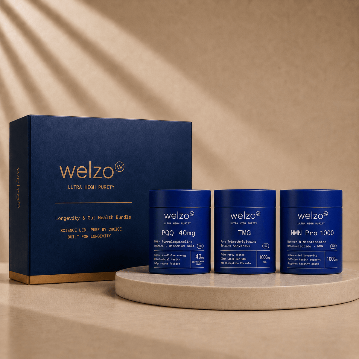 Welzo Ultra Purity Energy and Focus Stack NMN PQQ TMG