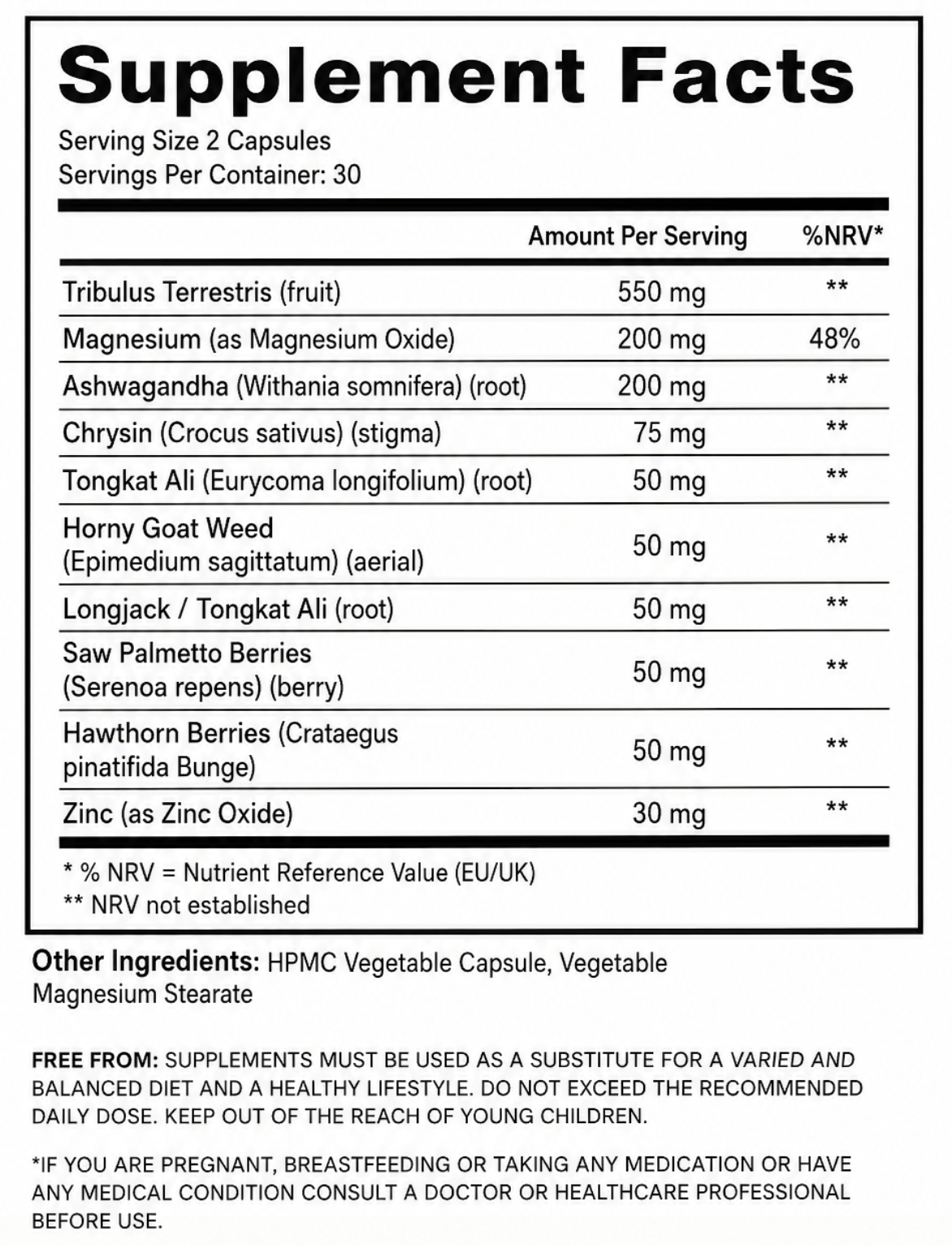 Welzo Ultra Purity TestoMax men's vitality support capsules – view 6
