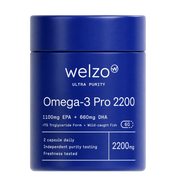 Welzo Ultra Purity Omega-3 Pro 2200mg high-strength fish oil softgels