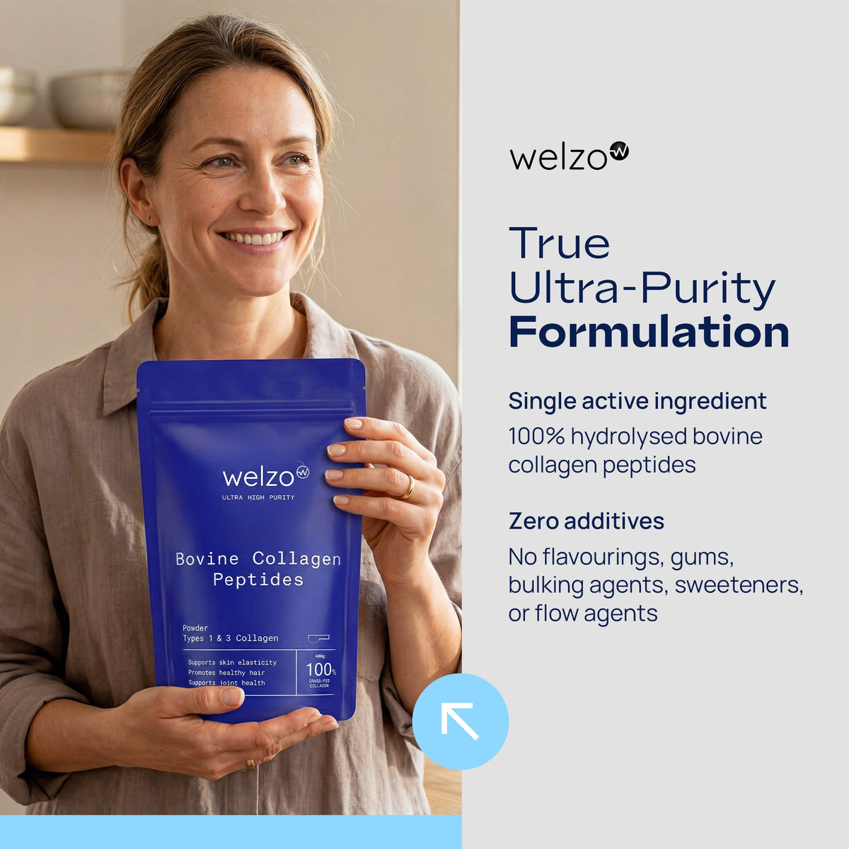 Pure Bovine Collagen Peptides Powder - Welzo Ultra Purity - 2