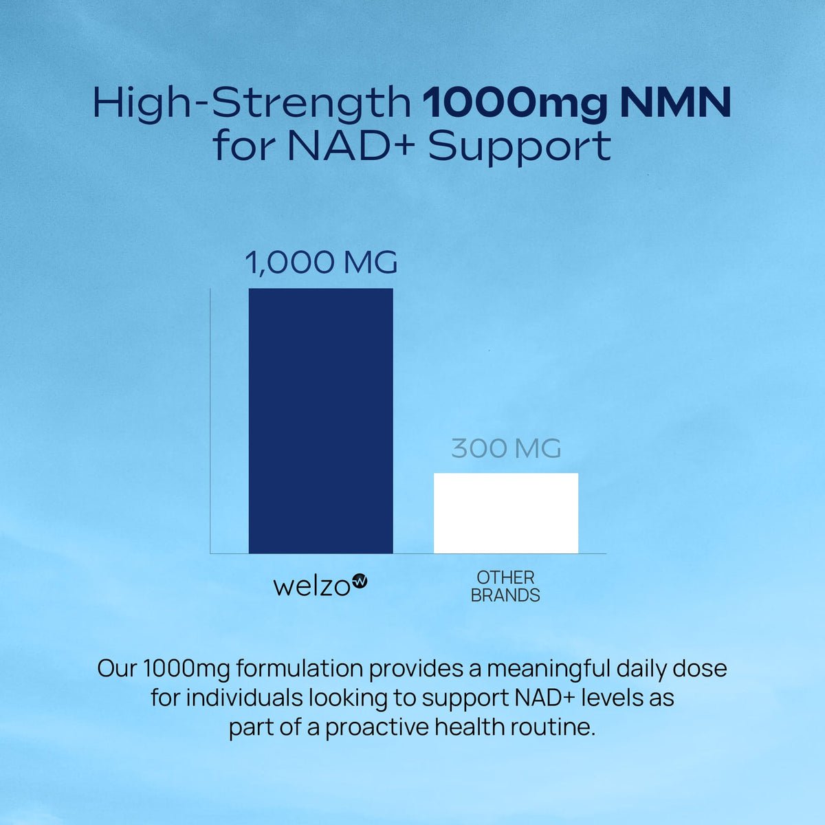 Welzo Ultra Purity NMN Pro range 300 to 1200mg NAD+ supplements – view 2
