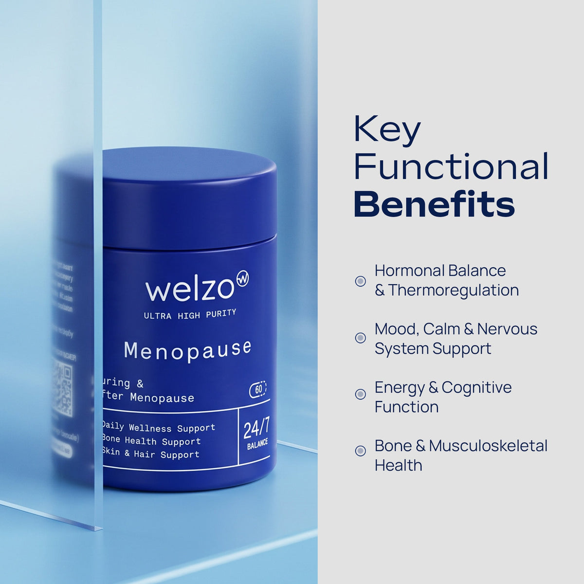 Welzo Ultra Purity menopause support daily multivitamin capsules – view 3