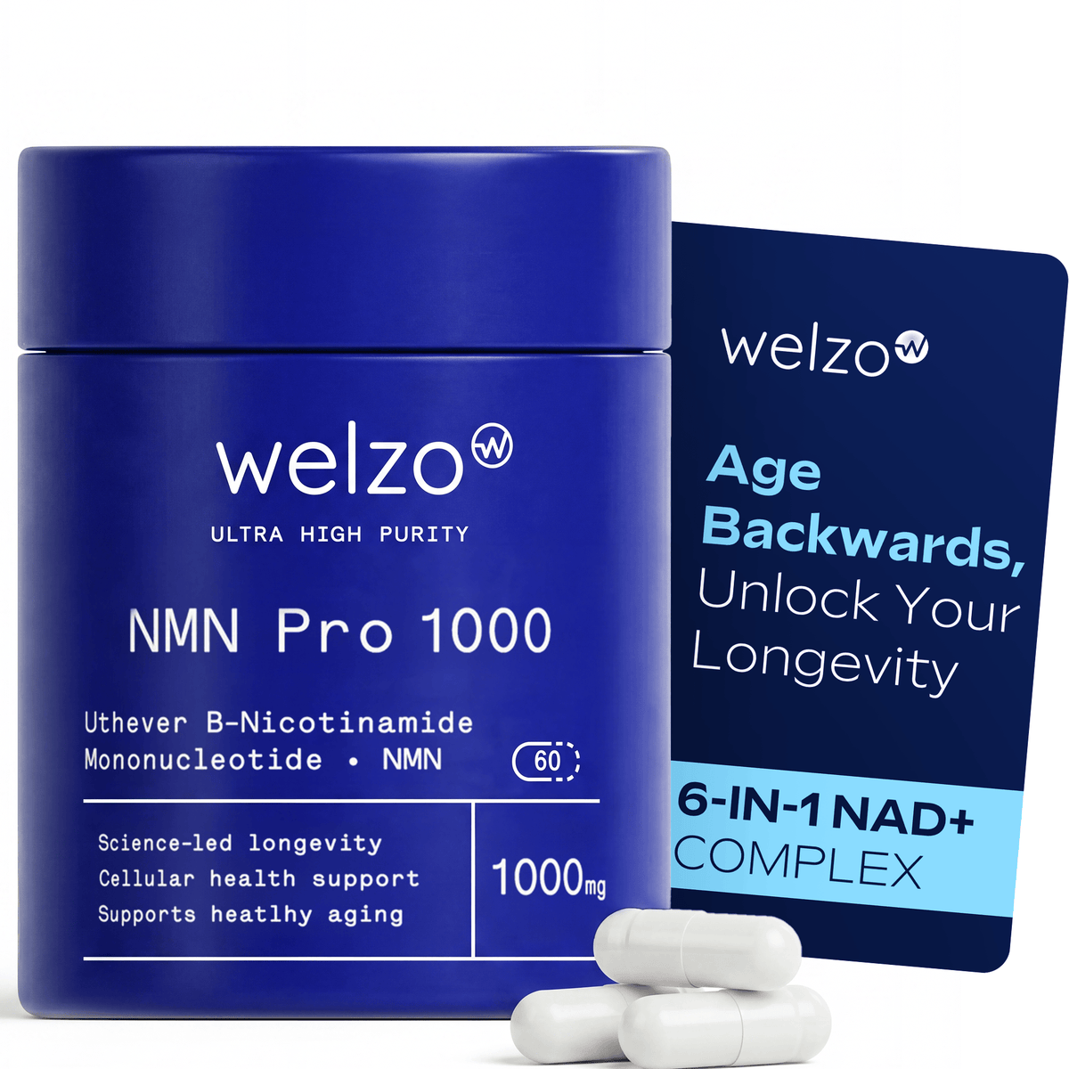 Welzo Ultra Purity NMN and TMG stack NAD+ methylation support – view 5