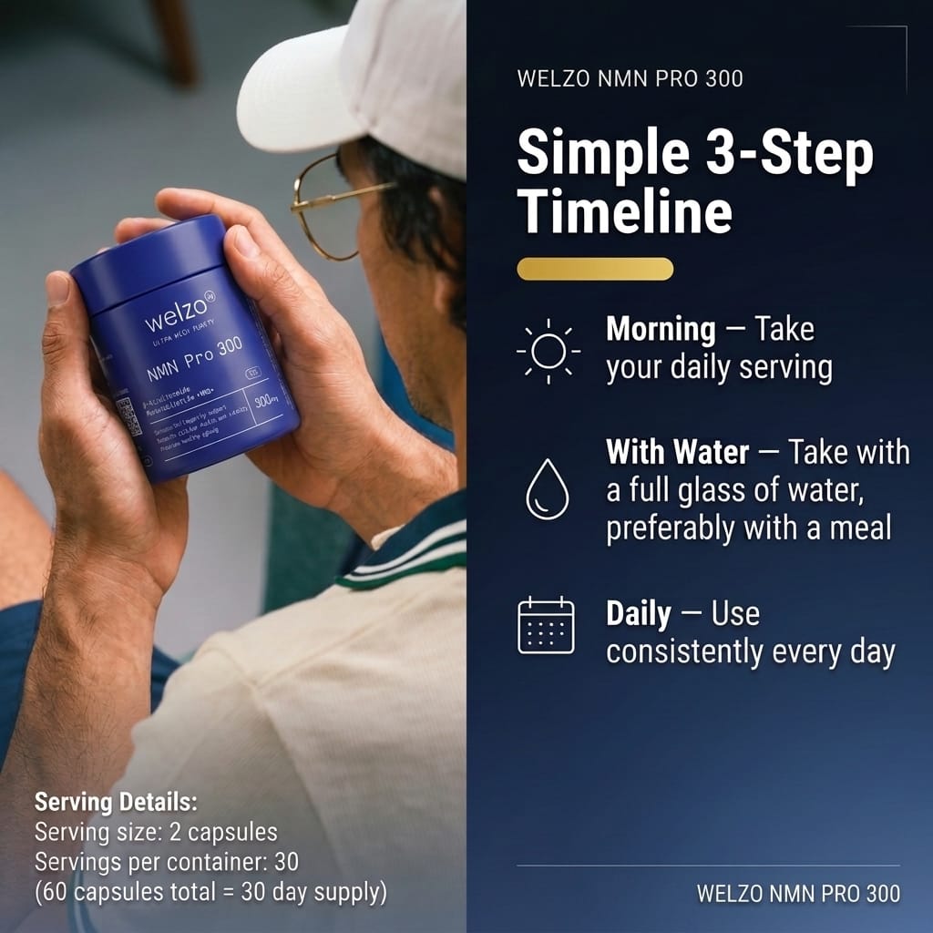 Welzo Ultra Purity NMN Pro 300mg starter NAD+ capsules – view 7
