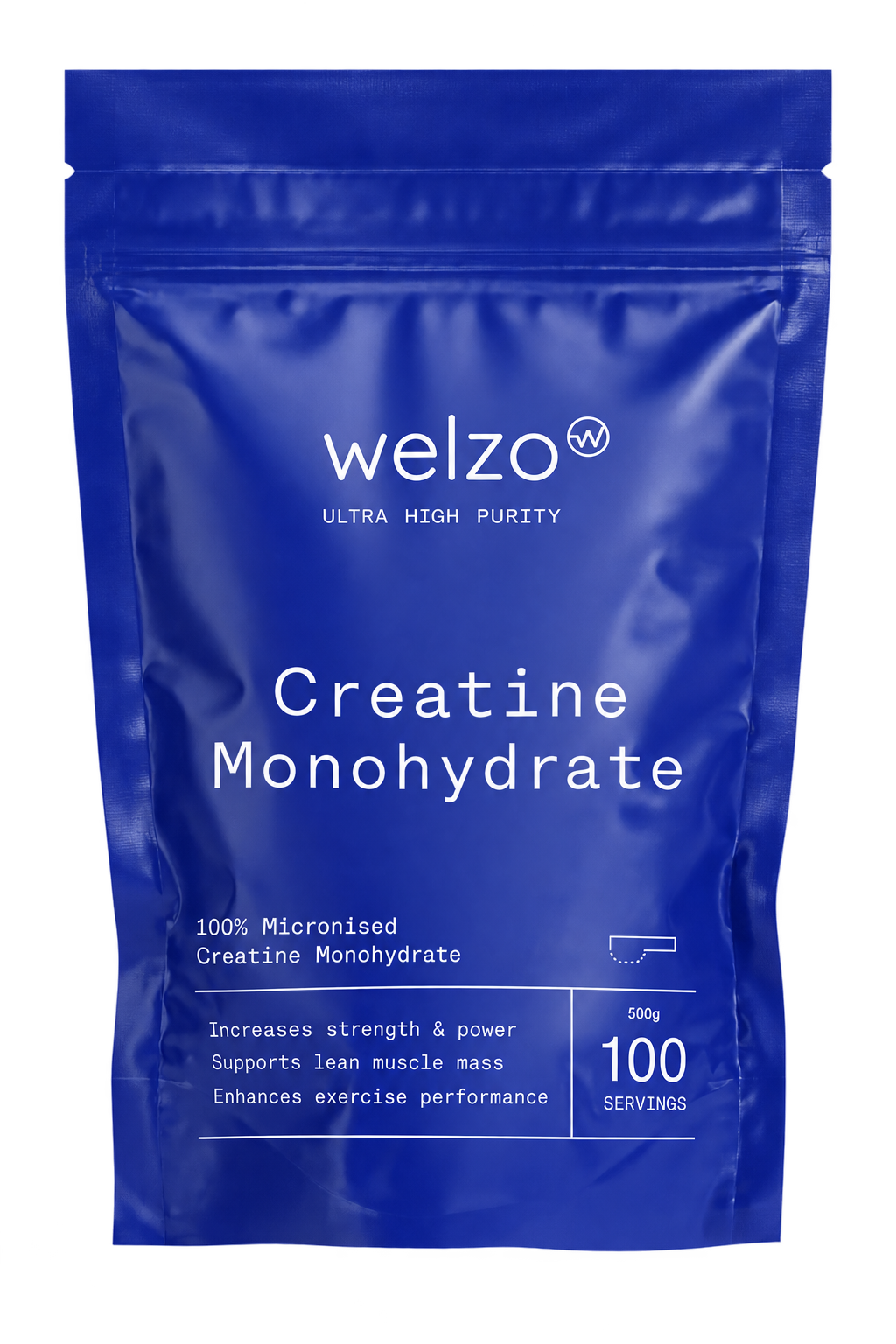 Welzo Ultra Purity micronized creatine monohydrate powder