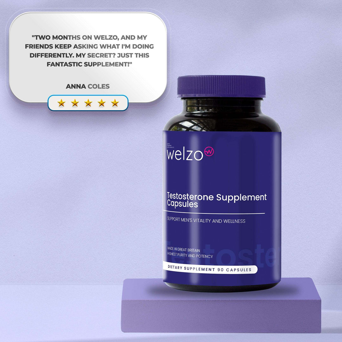 Welzo Ultra Purity TestoMax Testosterone Supplement (Maximum Strength) - 6