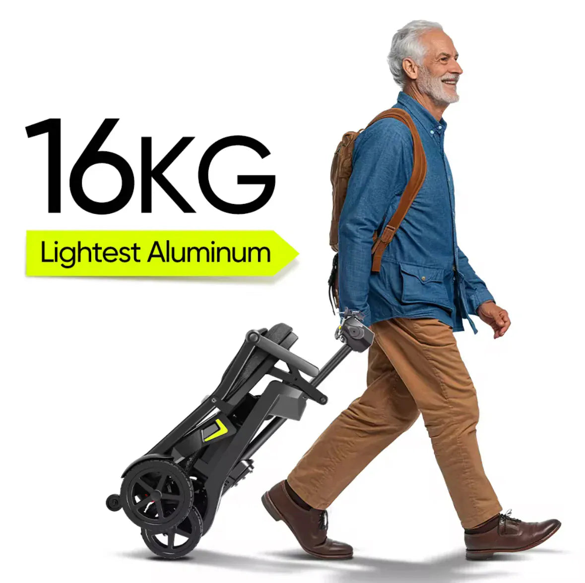 Welzo FreeFold X Lightweight 16KG Foldable Mobility Scooter – Portable Electric Scooter, Lithium Battery, 30km Range - 3